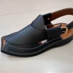 Handmade Black Peshawari Chappal Premium Leather Traditional Footwear